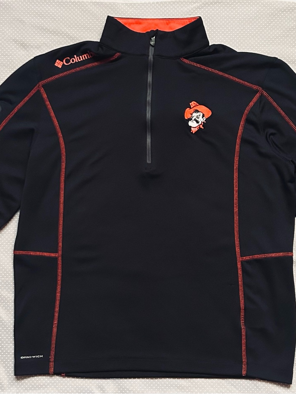 Columbia Golf Men’s M Black and Orange 1/4 Zip OSU Cowboys